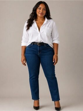 NYDJ Jeans High Rise Dark Wash Denim Women’s 16 LiftxTuck Normcore Momcore